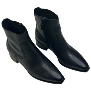 COLE HAAN Naia Black Leather Ankle Boots Womens Size 7B Side Zip New $200 K